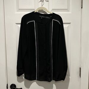 Eloquii Black Blouse with White Accents